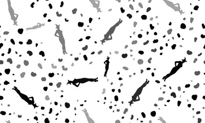 Abstract seamless pattern with sexy witch symbols. Creative leopard backdrop. Vector illustration on white background