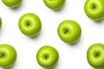 Fresh granny smith apples isolated on white background - obrazy, fototapety, plakaty