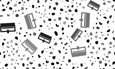 Abstract seamless pattern with cnc machine symbols. Creative leopard backdrop. Vector illustration on white background