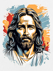 jesus christ canvas painting. Generative AI