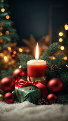 Fototapeta na wymiar christmas tree and candle