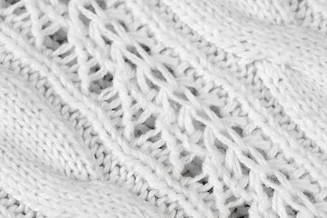 Details of knitted woolen fabric. White textile background. Woolen Texture Background, Knitted Wool Fabric, Hairy Fluffy Textile, texture