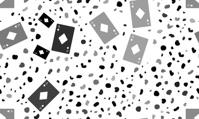 Abstract seamless pattern with ace of diamond cards. Creative leopard backdrop. Vector illustration on white background