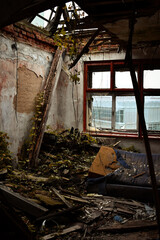Urban photo of a empty room in a abandoned building