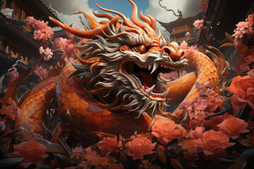 Symbol of 2024 is the dragon. Chinese new year