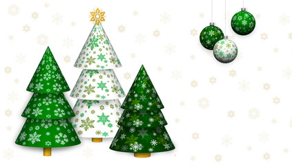 Geometric holiday trees.New Year and Christmas. Banner with copy space.Stock illustration. Snowflakes.
