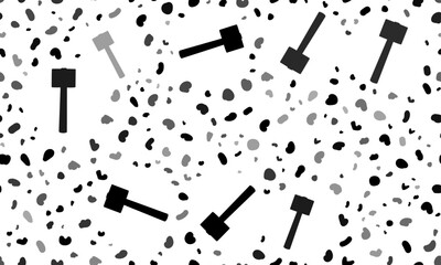 Abstract seamless pattern with mallet symbols. Creative leopard backdrop. Vector illustration on white background
