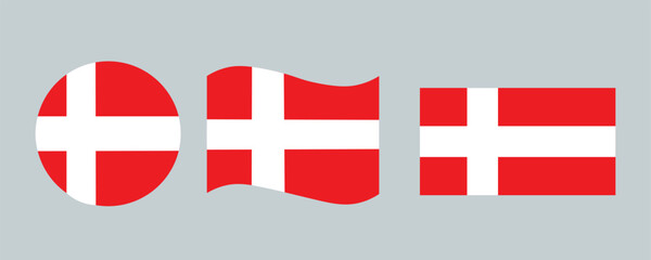 Denmarkl flag; icon vector ilustration.