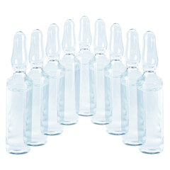 glass ampoules with transparent liquid vaccine