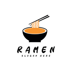 ramen noodle logo vintage vector illustration design, japanese noodle food, traditional food