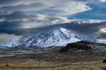 Fototapeta premium Mountain landscape environment, Torres del Paine National Park, Patagonia, Chile.