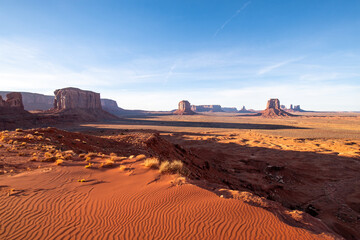Dunes and sand at Monument Valley