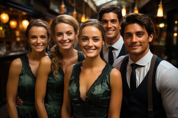 Obraz premium portrait of smiling waiters at the restaurant
