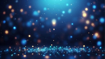 Obraz na płótnie Canvas Particle Abstract Blue Glow Bokeh 4K Wallpaper