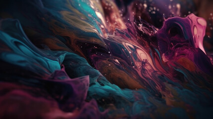 Obraz premium Colorful liquid abstract painting background for design and presentation