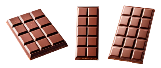 Keuken spatwand met foto Conjunto de Barras de chocolate isolados, em fundo transparente. © SuperTittan