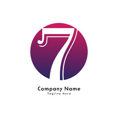 7 number round shape creative logo design icon
