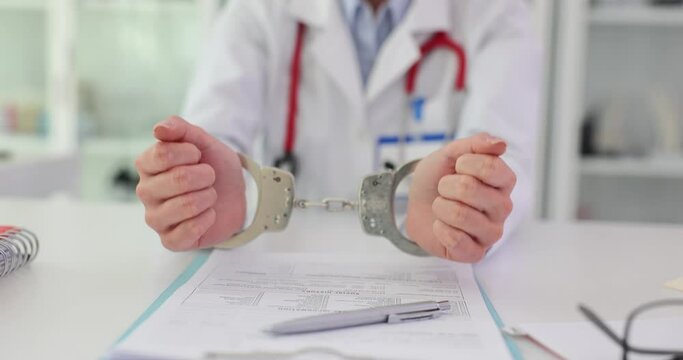 Doctor in handcuffs arrest and medical negligence