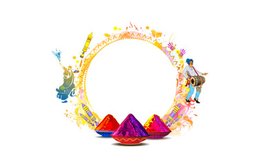 Holi backgound. festival of India. Celebration Poster banner design.