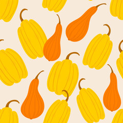 cheerful pattern with pumpkins. autumn motif in endless printable pattern