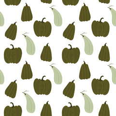 green large pumpkins on a white endless background