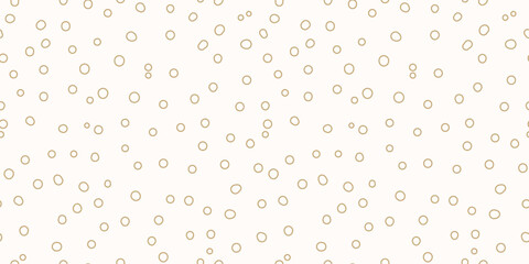 Vector seamless pattern with small hand drawn irregular golden dots, linear spots on white background. Simple minimal bubble texture. Abstract bacteria, microbe, germs illustration. Organic design