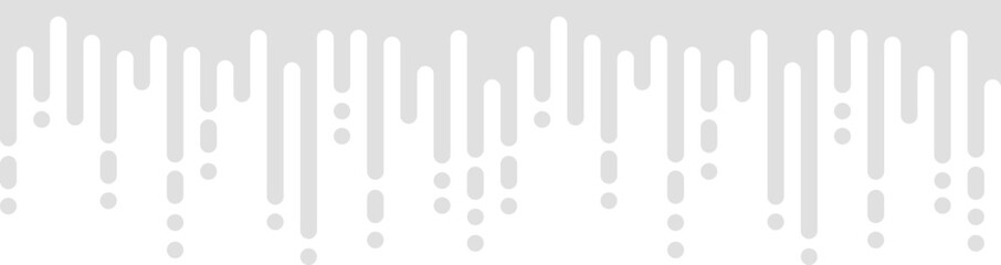 Vector seamless border. Simple light gray frame with rounded lines, curved fluid shapes, melting drops. Halftone transition effect. Modern stylish background pattern. Design for cover, banner, print