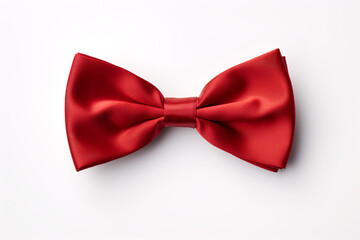 A white background with a red bow tie
