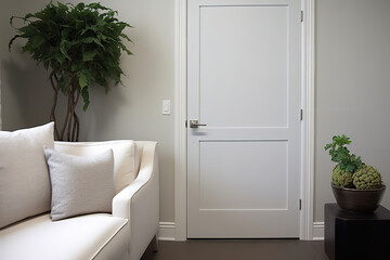 One panel shaker door for masterbedroom, contemporary details white color