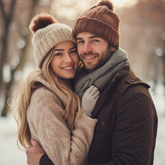 couple in winter park
