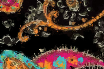 Oil paintings and various flowers, chrysanthemums, Paisley feathers, and birds are beautiful