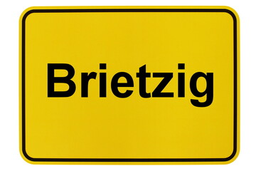 Illustration eines Ortsschildes der Gemeinde Brietzig in Mecklenburg-Vorpommern