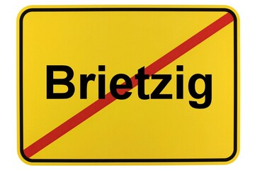 Illustration eines Ortsschildes der Gemeinde Brietzig in Mecklenburg-Vorpommern