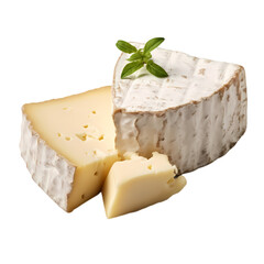 Mold soft cheese isolated on transparent background