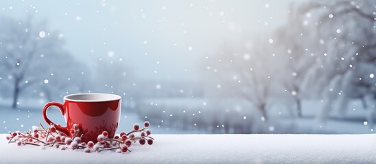 Obraz na płótnie Canvas Cold weather coffee cup