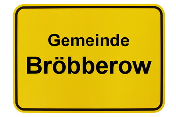 Illustration eines Ortsschildes der Gemeinde Bröbberow in Mecklenburg-Vorpommern
