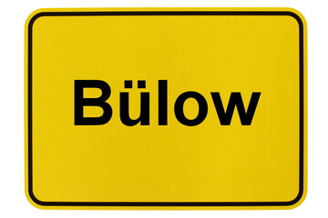 Illustration eines Ortsschildes der Gemeinde Bülow in Mecklenburg-Vorpommern