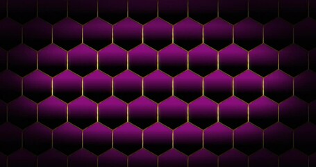 Abstract luxury hexagon honeycomb grid gradient pink color seamless loop pattern animation moving from up to down. Honeycomb hexagon golden frame pattern grid award and luxury background. - Powered by Adobe