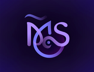 M and S letter logo design template. Initials M and S monogram icon. Creative letters  for your logo. Vector illustration. Eps 10