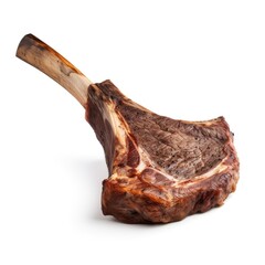 tomahawk steak isolated on a white background.