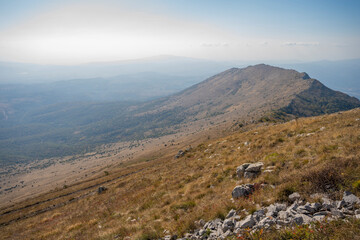 Gloomy horizon captured from a hill slope on Rtanj mountain 