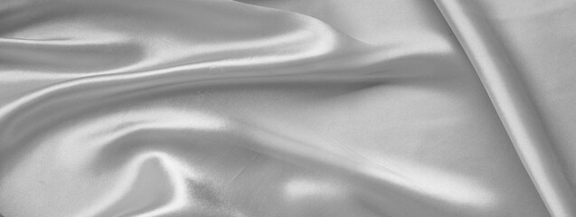 elegant delicate silk texture in white color with soft, gentle folds, interior design concept, silk...
