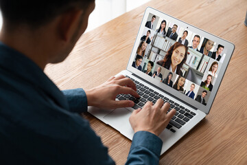 Business people on video conference for modish virtual group meeting of corprate business office...