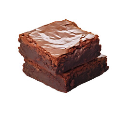 Brownie cake isolated on transparent background