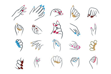 Nail hand design element vector icon with creative unique concept - obrazy, fototapety, plakaty