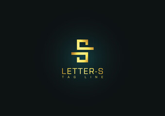 Luxury S letter logo sign vector design. Elegant linear monogram