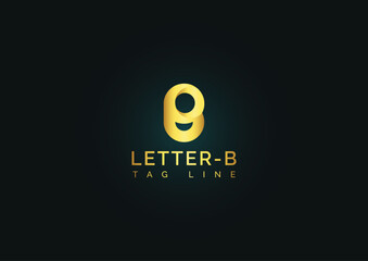 Luxury B letter logo sign vector design. Elegant linear monogram