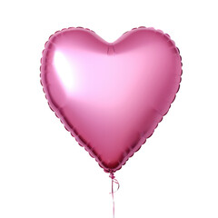 Pink air balloons heart shape isolated on transparent background.