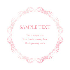 素材_フレーム_春をイメージしたピンクの飾り枠。シンプルで高級感のある囲みのデザイン。