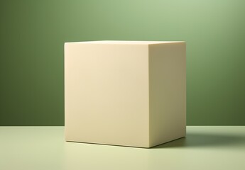 Light cube on a green background